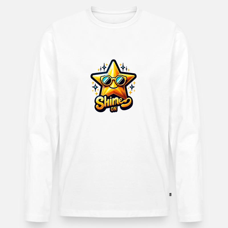 Shine on - Männer Premium Bio Langarmshirt - Weiß