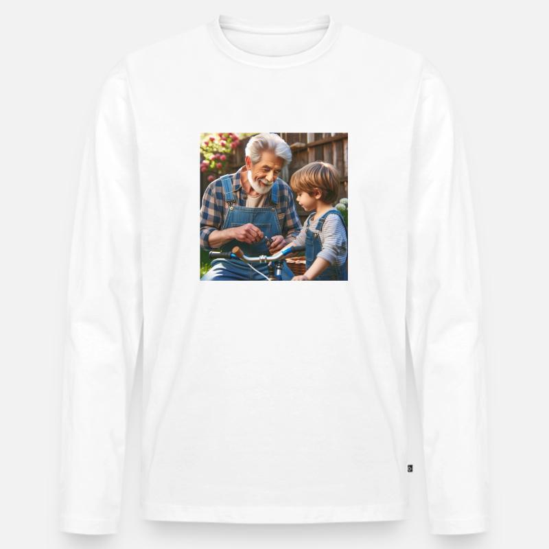 Opa ist der beste - Männer Premium Bio Langarmshirt - Weiß
