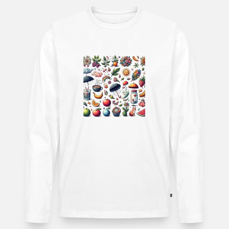 Wetter - Männer Premium Bio Langarmshirt - Weiß