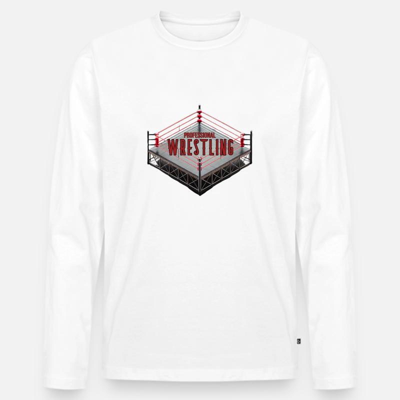 professional wrestling - Männer Premium Bio Langarmshirt - Weiß