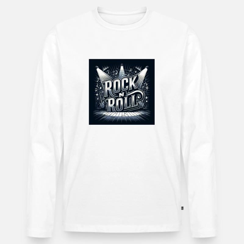 Rock'n'Roll - Männer Premium Bio Langarmshirt - Weiß