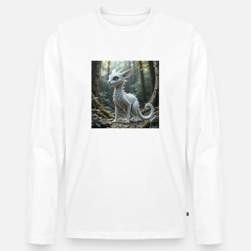 FabelDinicus1 - Männer Premium Bio Langarmshirt - Weiß