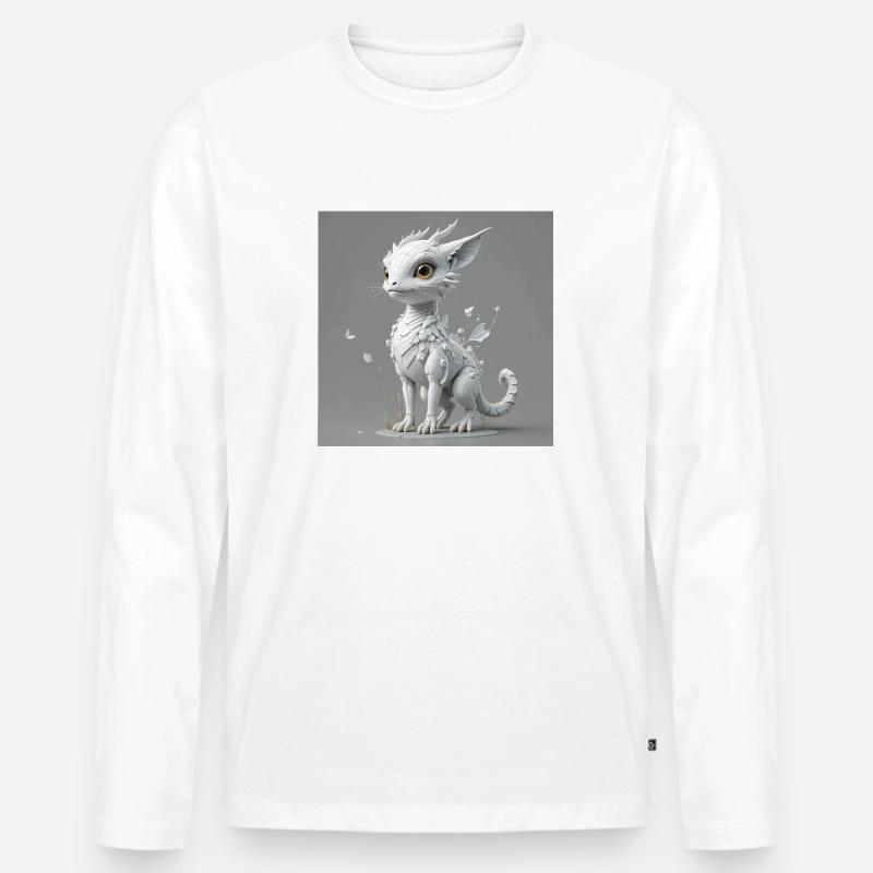 FabelwesenDinicus - Männer Premium Bio Langarmshirt - Weiß