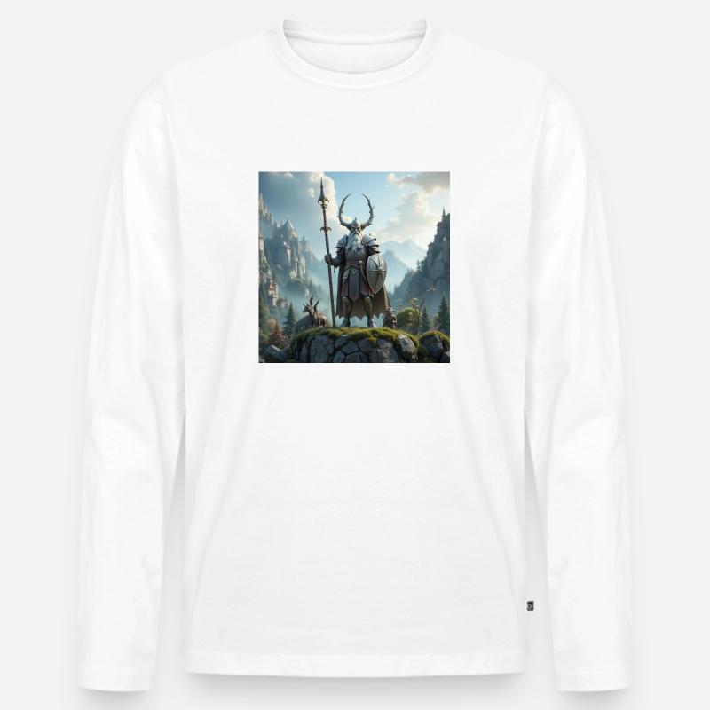Eremiticus - Männer Premium Bio Langarmshirt - Weiß
