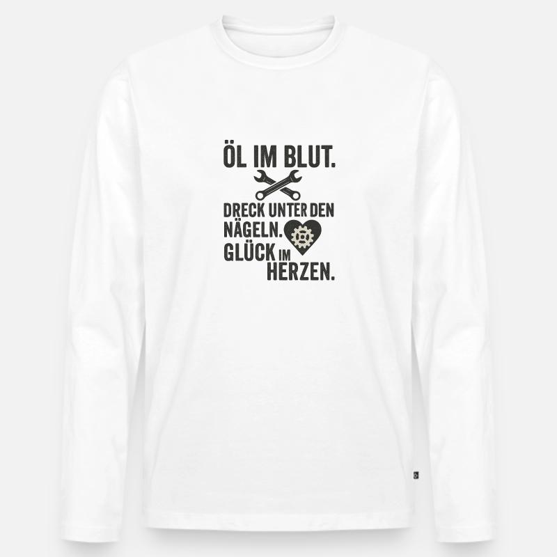 Tuning - Männer Premium Bio Langarmshirt - Weiß