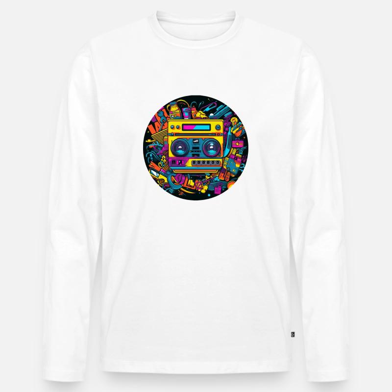 Das Beste der 90er - Männer Premium Bio Langarmshirt - Weiß