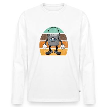 Dessin de bande dessinée Figure - T-shirt manches longues Premium bio Homme - blanc - Devant - Nico (187cm)