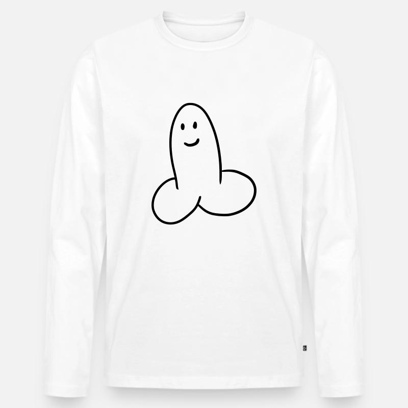 penis - Männer Premium Bio Langarmshirt - Weiß