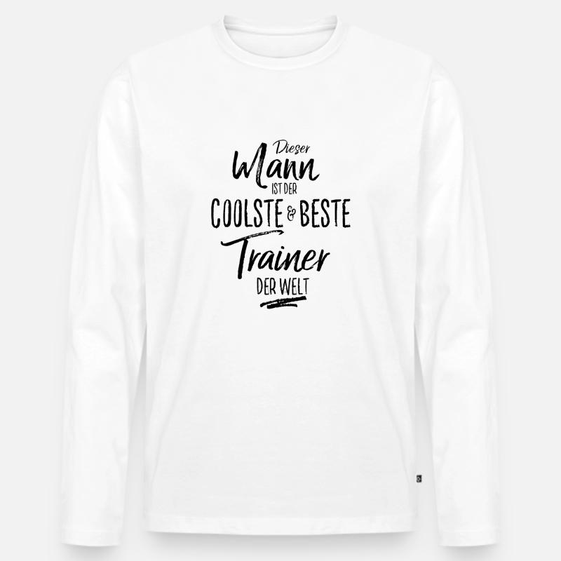 Trainer der Beste (s) - Männer Premium Bio Langarmshirt - Weiß