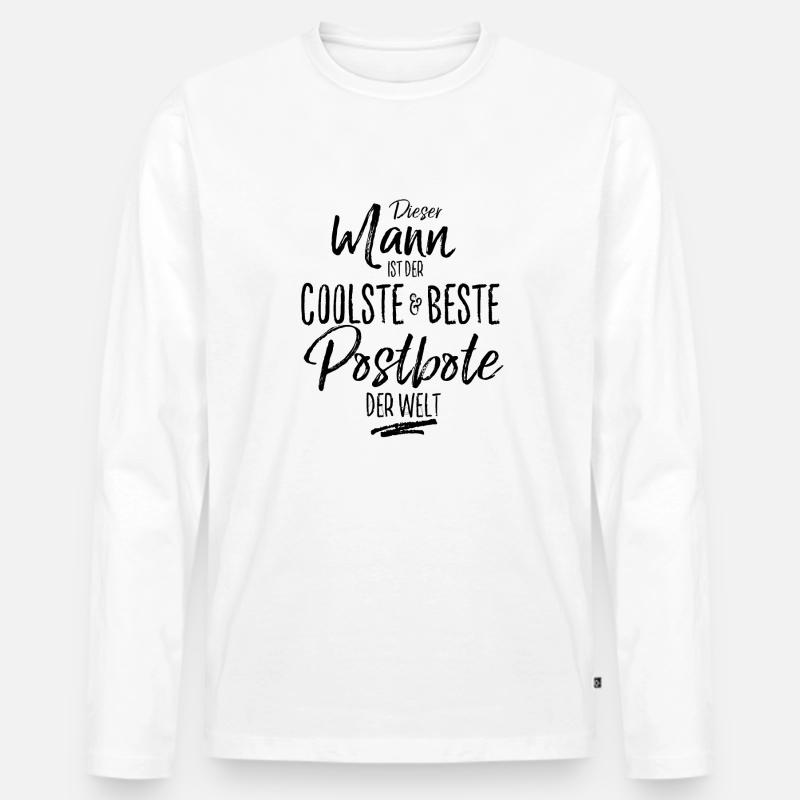 postbote der Beste (s) - Männer Premium Bio Langarmshirt - Weiß