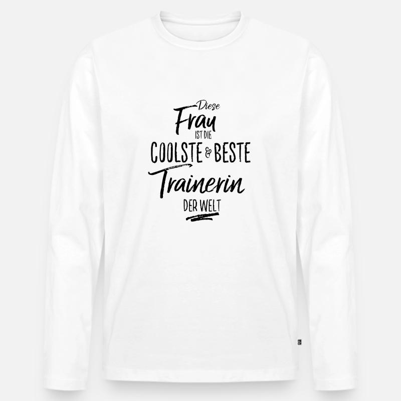 trainerin - die Beste (s) - Männer Premium Bio Langarmshirt - Weiß