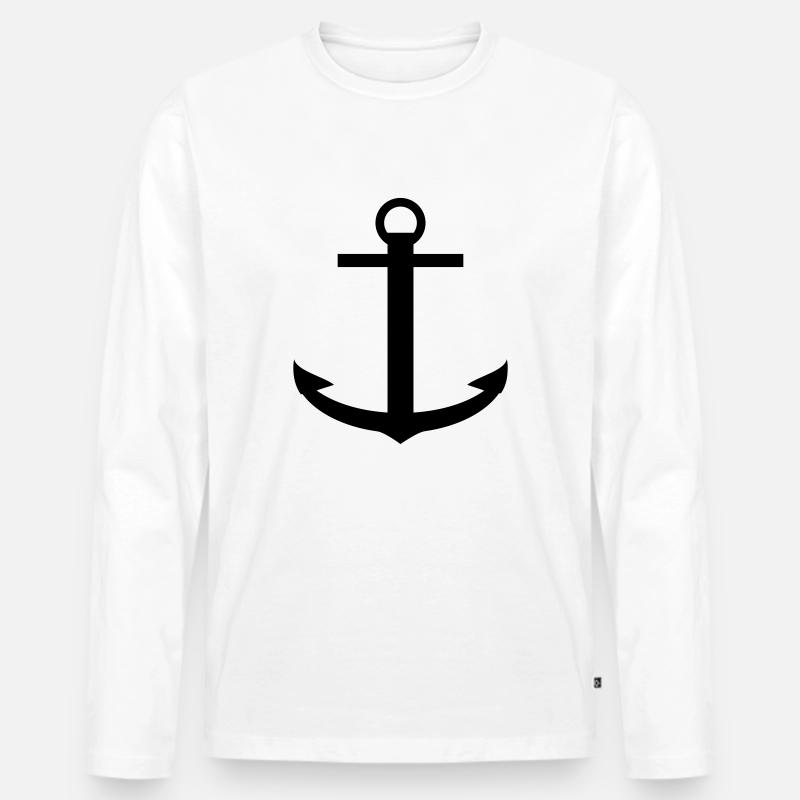 Anker - Männer Premium Bio Langarmshirt - Weiß