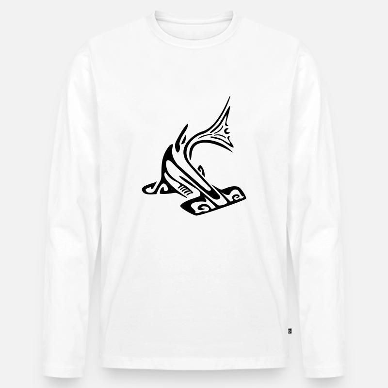 hammer_sharkmanta - Männer Premium Bio Langarmshirt - Weiß