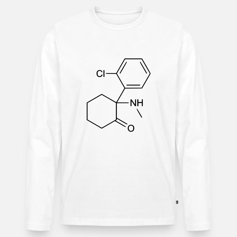 Ketamin (Anästhesie) Molekül - Männer Premium Bio Langarmshirt - Weiß