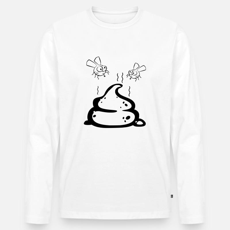 Scheisse mit Fliegenpaar - Männer Premium Bio Langarmshirt - Weiß