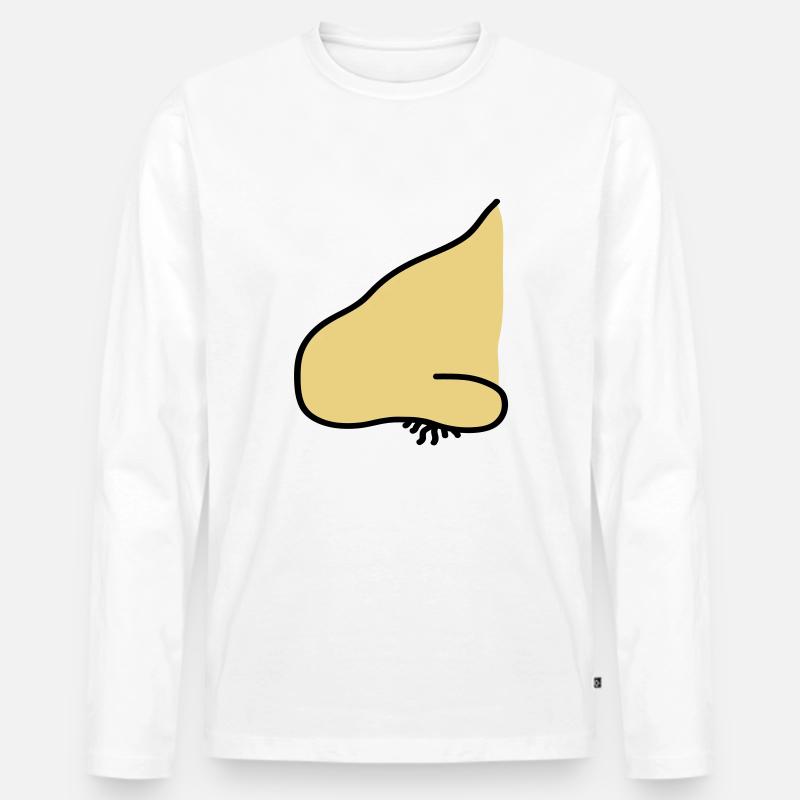 nose - Männer Premium Bio Langarmshirt - Weiß