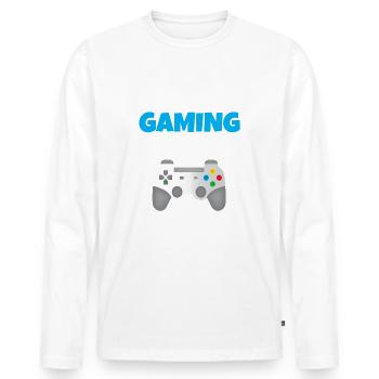 Gamer Kind - T-shirt manches longues Premium bio Homme - blanc - Devant - Nico (187cm)
