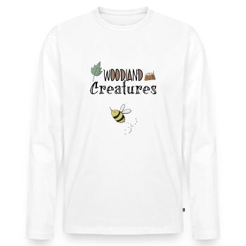 Abeille - T-shirt manches longues Premium bio Homme - blanc - Devant - Nico (187cm)
