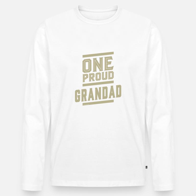 Ein stolzer Großvater - Männer Premium Bio Langarmshirt - Weiß