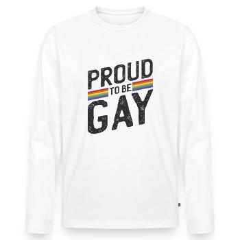 Gay Gay Homo Pride Proud Csd Gift Pride - Men's Premium Organic Long Sleeve Shirt - white - Front - Nico (187cm)