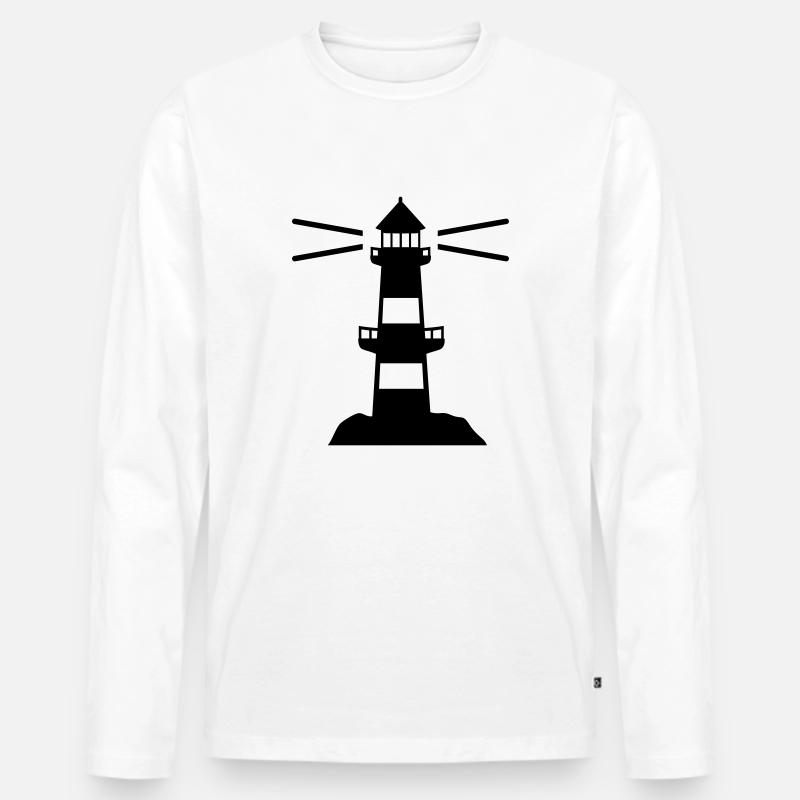 leuchtturm_f1 - Männer Premium Bio Langarmshirt - Weiß