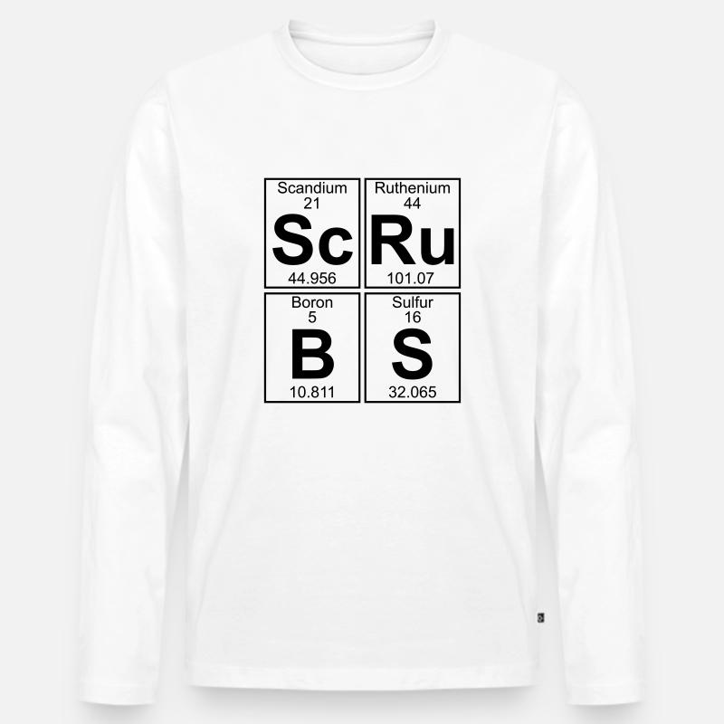 Sc-Ru-B-S (scrubs) - Full - Männer Premium Bio Langarmshirt - Weiß
