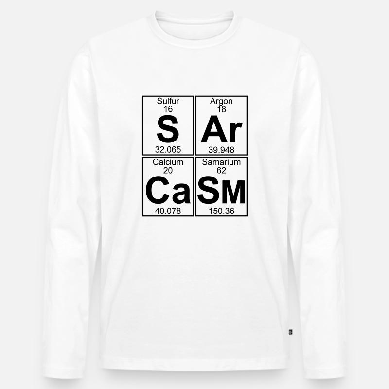 S-Ar-Ca-Sm (sarcasm) - Full - Männer Premium Bio Langarmshirt - Weiß