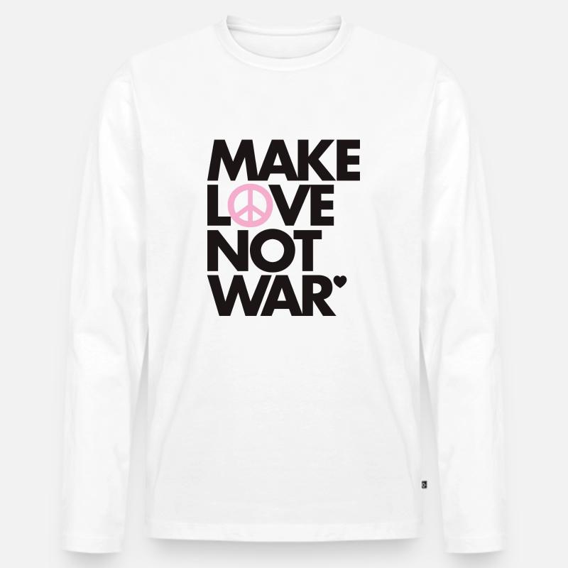 Make Love Not War - Männer Premium Bio Langarmshirt - Weiß