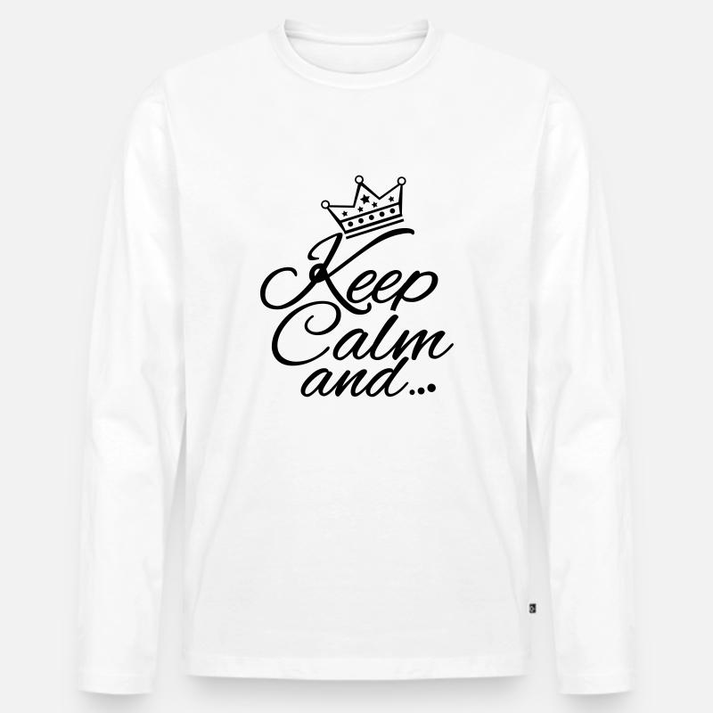 keep_calm_and_gi1 - Männer Premium Bio Langarmshirt - Weiß