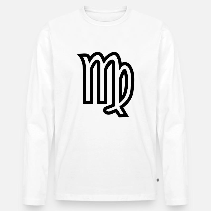 Jungfrau - Männer Premium Bio Langarmshirt - Weiß