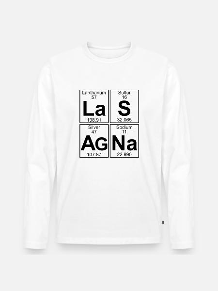 La-S-Ag-Na (lasagna) - Full - Men's Premium Organic Long Sleeve Shirt - white