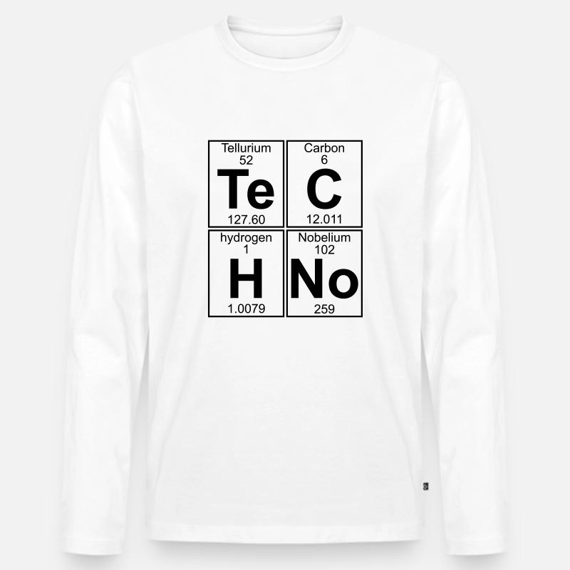 Te-C-H-No (techno) - Männer Premium Bio Langarmshirt - Weiß
