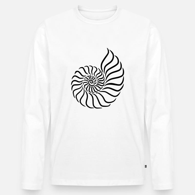 Muschel - Männer Premium Bio Langarmshirt - Weiß