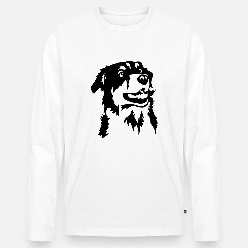 Australian shepherd - Männer Premium Bio Langarmshirt - Weiß