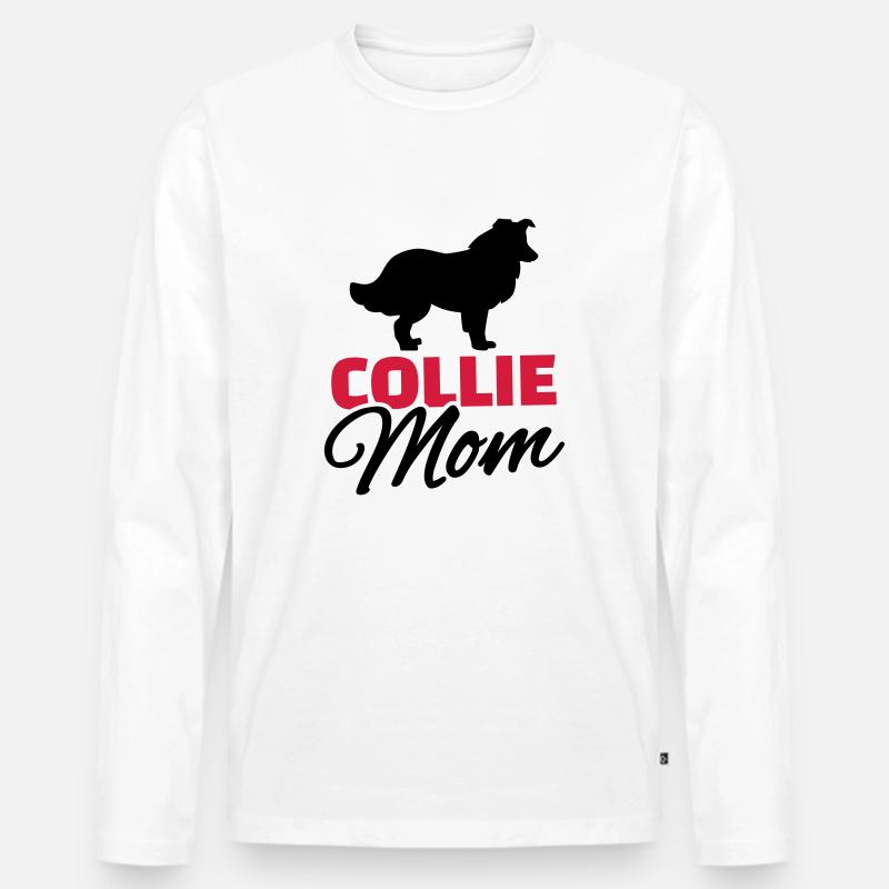 Collie - Männer Premium Bio Langarmshirt - Weiß