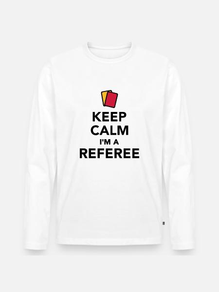 Schiedsrichter - Männer Premium Bio Langarmshirt - Weiß