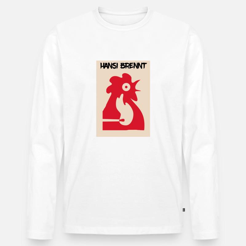 Hansi brennt - Männer Premium Bio Langarmshirt - Weiß