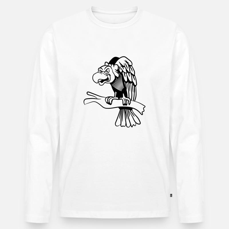 geier - Männer Premium Bio Langarmshirt - Weiß