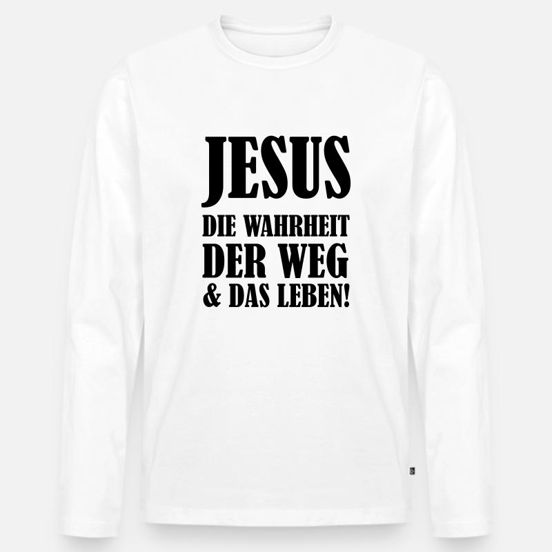 jesus_01 - Männer Premium Bio Langarmshirt - Weiß