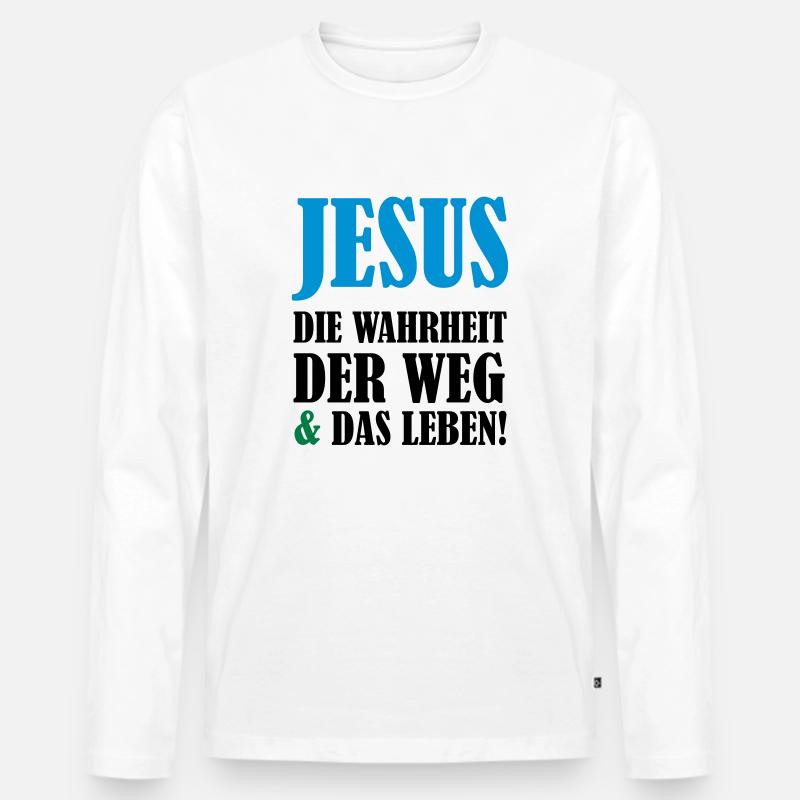 jesus_02 - Männer Premium Bio Langarmshirt - Weiß