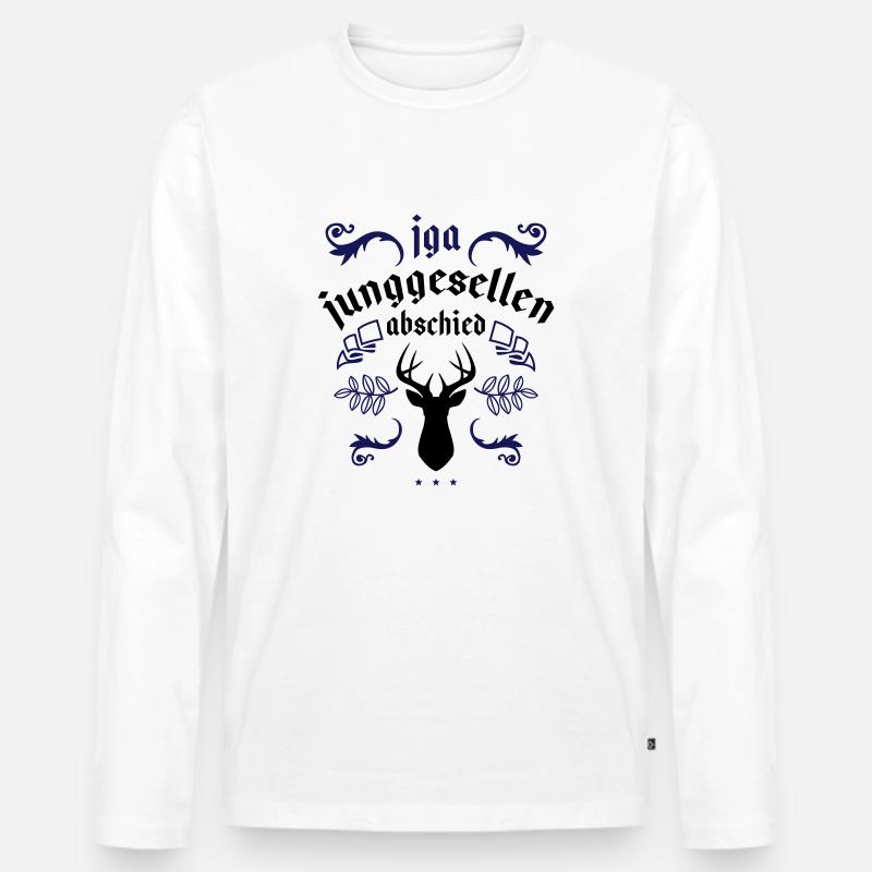 junggesellenabschied jga hirsch - Männer Premium Bio Langarmshirt - Weiß