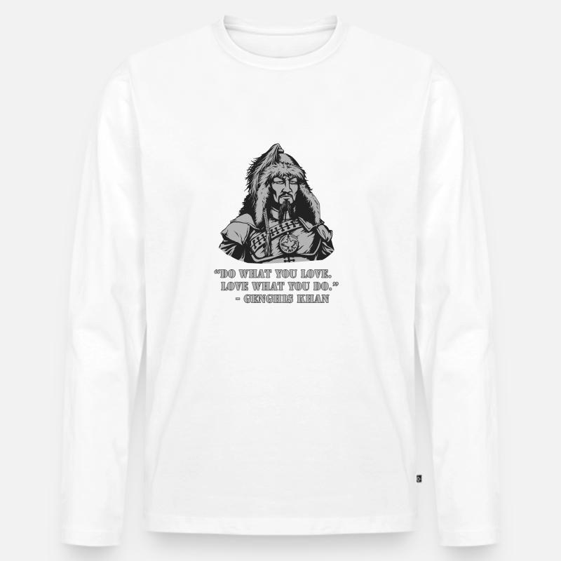Dschingis Khan Zitat - Männer Premium Bio Langarmshirt - Weiß