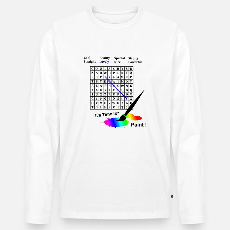 Rätsel auf Dir - Männer Premium Bio Langarmshirt - Weiß