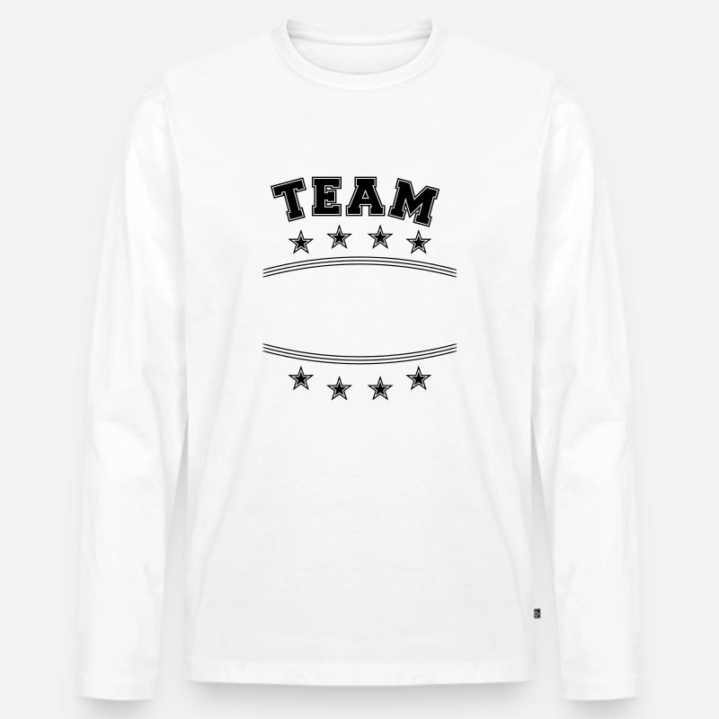 Name Text Rahmen - Männer Premium Bio Langarmshirt - Weiß