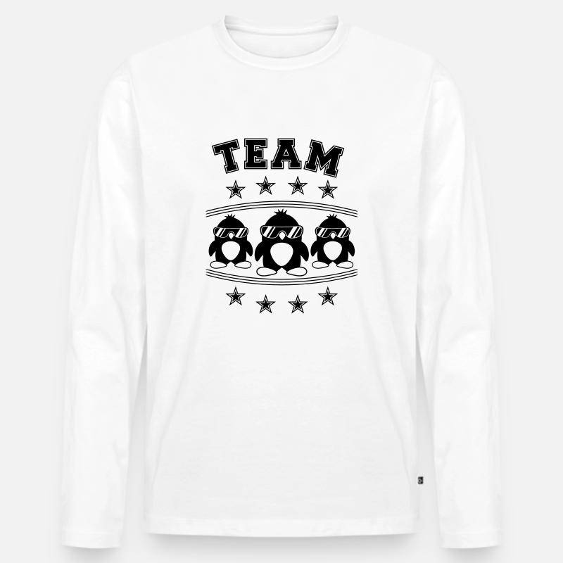 Team Pinguine Freunde - Männer Premium Bio Langarmshirt - Weiß