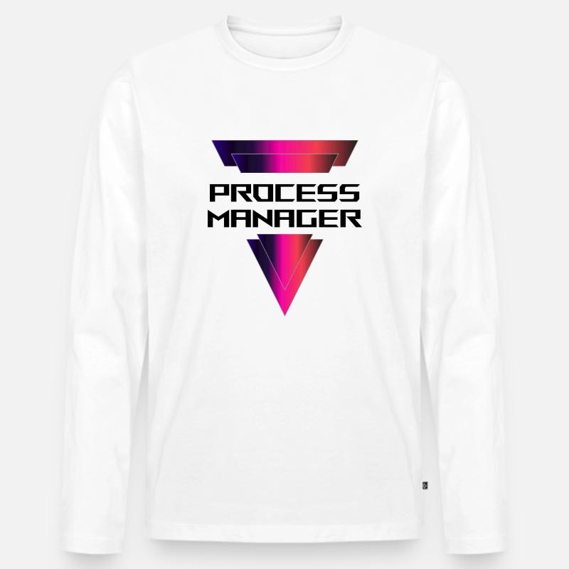 PROCESS Manager - Männer Premium Bio Langarmshirt - Weiß