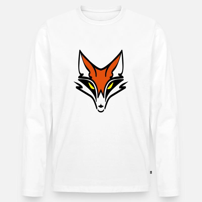 Fuchs logo fox - Männer Premium Bio Langarmshirt - Weiß