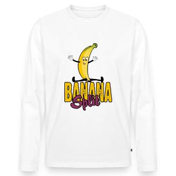 Banana split - Men's Premium Organic Long Sleeve Shirt - white - Front - Nico (187cm)