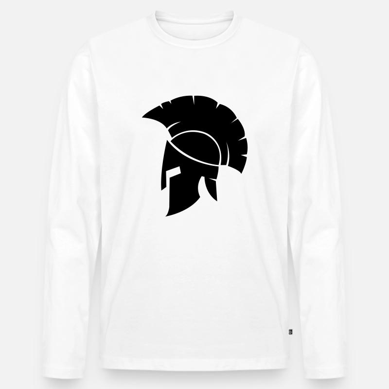 Spartaner - Männer Premium Bio Langarmshirt - Weiß