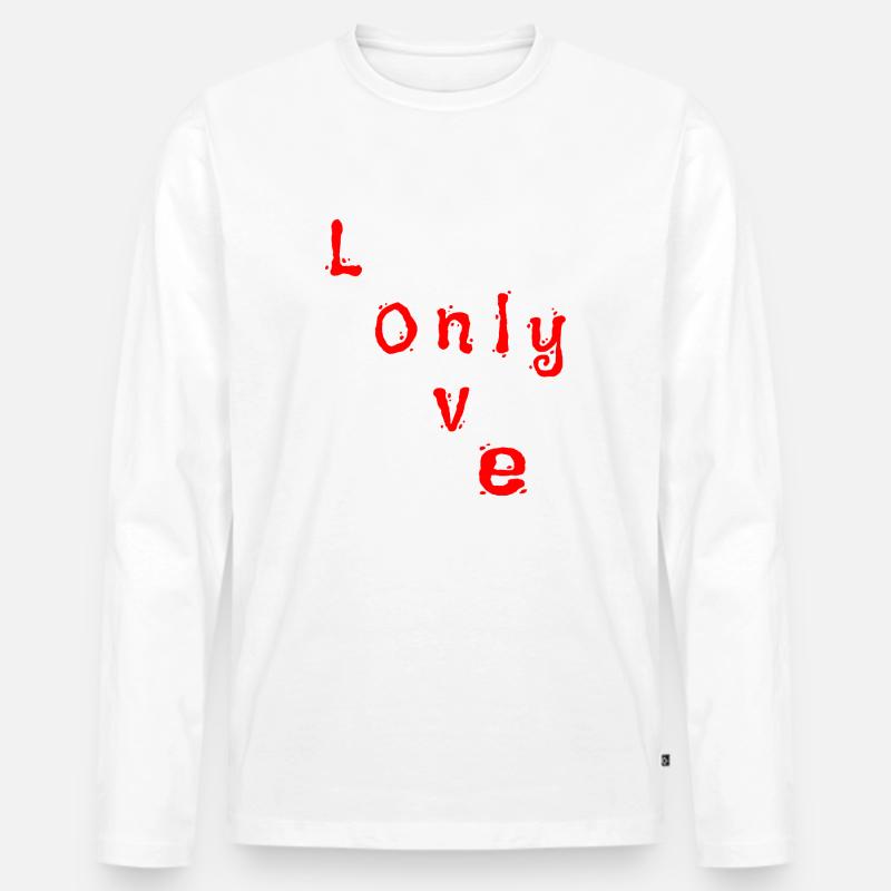 Only Love - Männer Premium Bio Langarmshirt - Weiß